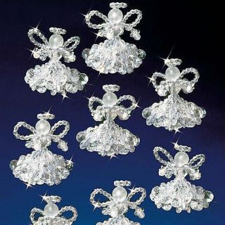 Beaded Christmas Ornament Kit Makes 6 Crystal Angels