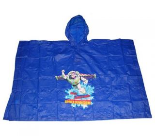 Disney Toy Story Buzz Lightyear Kids Boys Rain Coat Poncho One Size New Blue