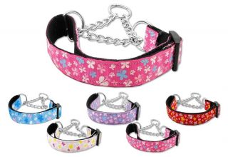 Dog Pet Puppy Butterfly Martingale Choker Nylon Collar Limited Slip Safety Leash