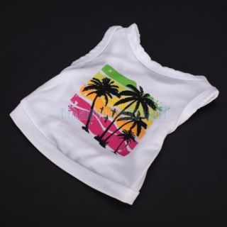 Pet Dog Hawaii Coconut Tree Pattern Sleeveless T Shirt Clothes Apparel Size XS