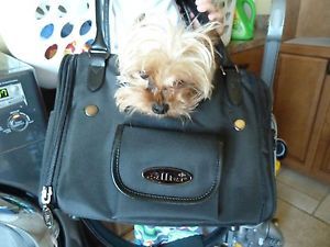 XS Extra Small Black Puppy Dog Pet Carrier Handbag Purse Tote Bag