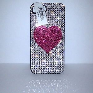 Jimmy Crystal New York Swarovski Crystal Pink Heart Cell Phone Case iPhone 5