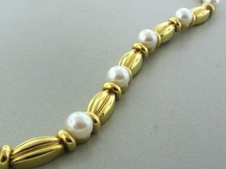 Tiffany Co 18K Yellow Gold Saltwater Pearl Ring Bracelet Necklace Set