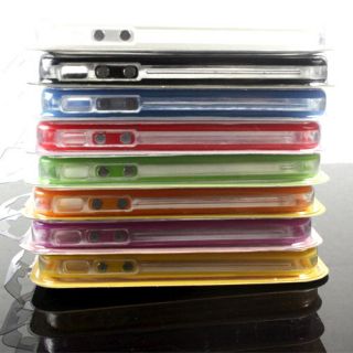 Clear Bumper Case Cover Skin Case w Side Buttons for iPhone 4G 4 4S 8 Colors