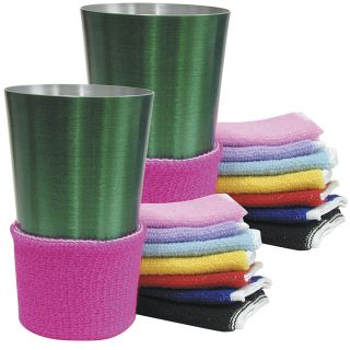 New Terry Assorted Colors Beverage Drink Covers Non Slip Set of 16