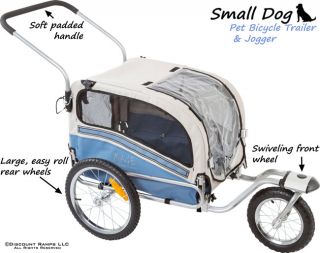 New Bicycle Small Pet Dog Travel Pull Behind Folding Jogging Trailer PT 10201