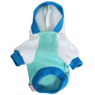 Pet Dog Hoodie Hooded Coat Jumpsuit Jacket Clothes Apparel w Back Cow Bag S