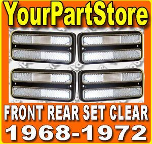 68 69 70 71 72 Chevy GMC PU Pickup Truck Side Marker Lights Clear Front Rear