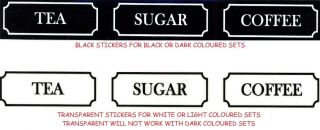 Tea Coffee and Sugar Label Sticker Sets for Kitchen Storage Jars Canisters Tins