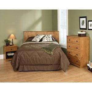 Full Queen 3 Piece Bedroom Set Furniture Night Stand Dresser Headboard Chest Bed