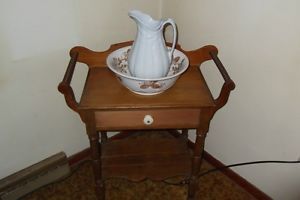 Antique Wash Stand and Pitcher and Wash Basin