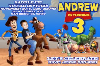 Personalized Customized Toy Story 3 Birthday Invitation Add Pic