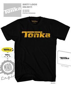 Black Tonka Logo Truck T Shirt Retro Vintage New Comedy Large Black Yellow
