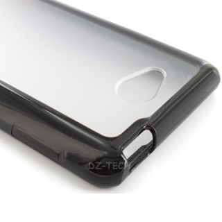 Black Clear Hard Gel Hybrid TPU Candy Case Cover LG Spirit 4G MS870 Metro Pcs