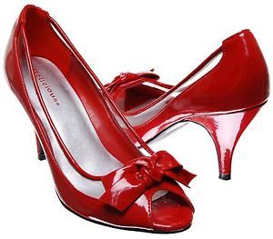On Sale Red 7 Peep Toe Bow Tie Clear Side Dress Heel Women Sexy Fashion Pumps HY