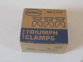 Vintagescovill Jumbo Triumph Metal Paper Clips Clamps in Box No 1 Made in USA