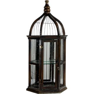 Decorative Bird Cage w Mirror Wall Decor 26"H 32124