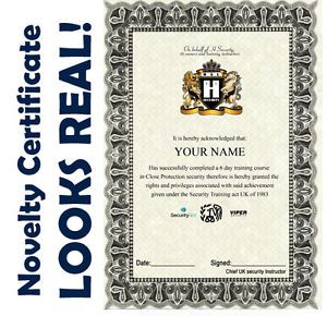 Novelty A4 Security Training Certificate Degree Style High Quality