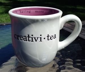Mud Pie Creativi Tea Mug Creative Creativity Coffee Tea Cup White Pink Mudpie