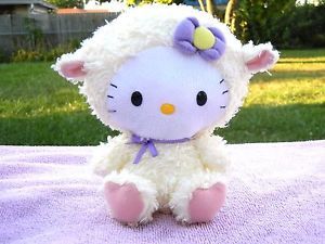 Hello Kitty Dressed Lamb Costume Ty Beanie Baby by Sanrio 2011 Plush