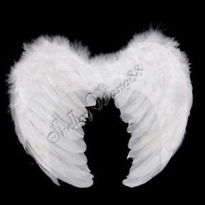 Baby Kids Angel Costume White Feather Wings Fairy Photography Props Small