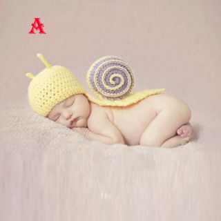 Toddler Baby Kids Costume Photo Prop Knit Crochet Snail Animal Hat Cap