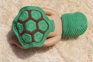 New Handmade Baby Crochet Knit Tortoise Hat Turtle Costume Photo Prop Drak Green