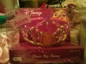 Disney Sleeping Beauty Costume Fairy Princess Aurora Queen Pink White Tiara
