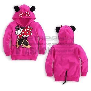 Girls Baby Minnie Mouse Costume Hoodie Top 3D Ear Tail Coat Sweater 2T 3T 4T 5T