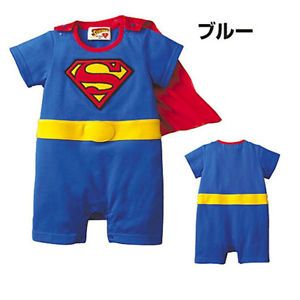 Superman Suit Fancy Dress Superhero Costume for Baby Toddler Kid Boy Romper Gift