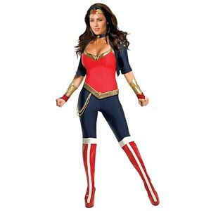 Adult Wonder Woman Costume Sexy Superhero Super Freinds Halloween Fancy Dress