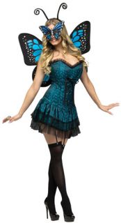 Womens Sexy Blue Butterfly Insect Halloween Costume