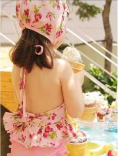 Girls Baby 2 6 Cherry Blossoms Tankini Bikini Swimsuit Swimwear Swimming Costume