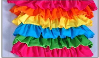 Brand New Cute Colorful Baby Girls Swimwear Rainbow Stripe Kids Swims Size XL