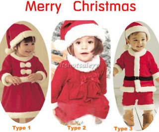 Baby Boy Girl Christms Xmas Santas Party Suit Costume Dress Snowman Outfit ITS7