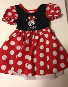 Red Minnie Mouse Dress Costume 18 Months 2T Disneyland XXS