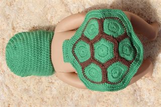 New Handmade Baby Crochet Knit Tortoise Hat Newborn Turtle Costume Photo Prop