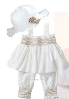 New Baby Girl Toddler Kid Ruffle Top Pants Hat Set Outfit Clothes Costume 0 24M