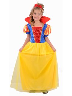 Child Snow Girl Fancy Dress Costume Book Week Princess Kids Girls
