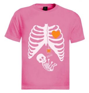 Pregnant Skeleton Halloween Costume T Shirt Boy Girl Baby Maternity Shower Gift