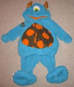Old Navy One Eyed Monster Halloween Costume Baby 0 6 Months Blue Furry Cute