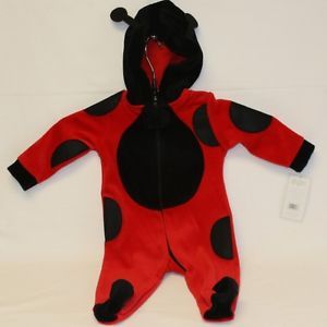 Baby Gear Red Black Ladybug Halloween Costume Hooded 1 Piece Romper 0 3 MO