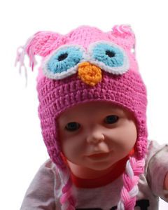 Fashion Girl Crochet Cap Beanies Baby Hat Photo Props Costume Hats Dress Clothes