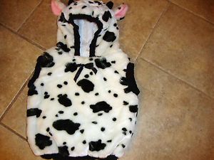Infant Girl Boy Soft Furry Hooded Cow Halloween Costume Preowned 12 24 Months