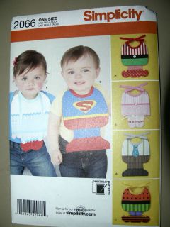 Simplicity Pattern 2066 Babies' Bibs Costumes Baby Superman Elf Halloween