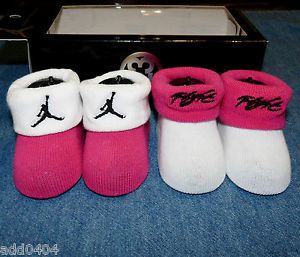 Nike Air Jordan Newborn Baby Girl Booties w Flight Logo Dark Pink White 2013