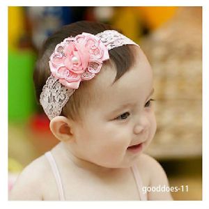 New Baby Girl Toddler Headband Hairband Pearl Flower Ruffle Bling Hot Free SHIP