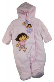 Dora The Explorer Toddler Winter Clothing Pajama Snowsuit 0 3 Months MSP $39 99