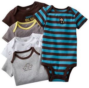 Carters Newborn 3 6 9 12 18 24 Months Baby Boy 5 Pack Bodysuits Set Clothes