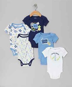 Calvin Klein Designer Baby Boy Clothes 5 Bodysuits Navy Blue 3 6 9 Months